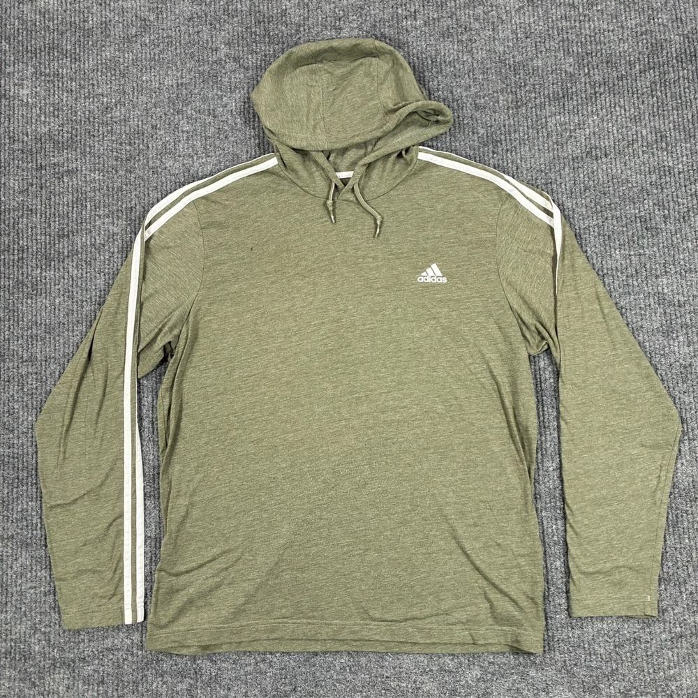 Adidas Primegreen Aeroready Hoodie Mens Size XL Green Lightweight Pullover